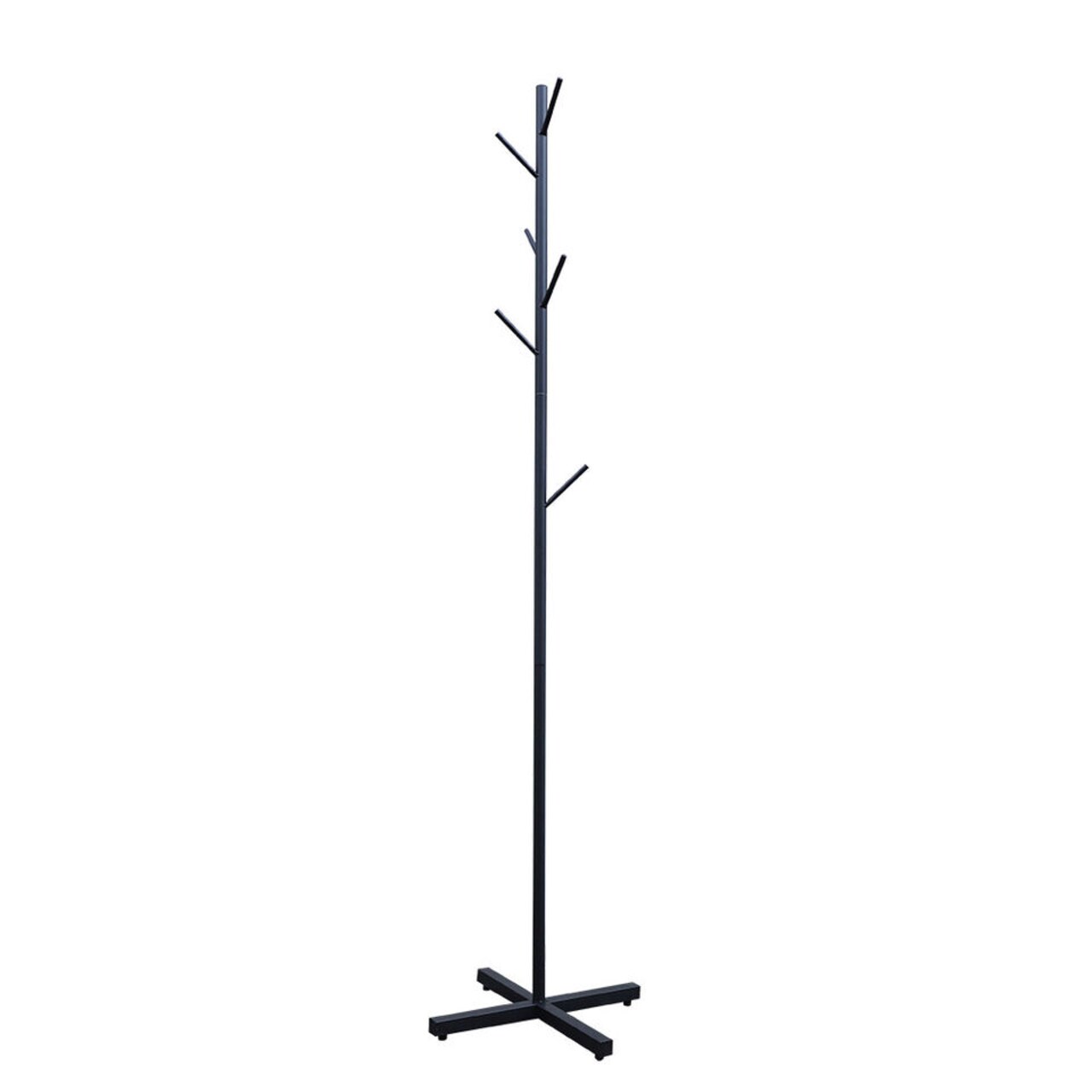 Black Coat Rack Stand 67” 7 Hooks Tree Entryway Hanger Metal Holder Hat Umbrella Rack